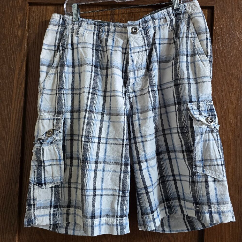 BKE Men's Plaid Cargo Shorts Size 34